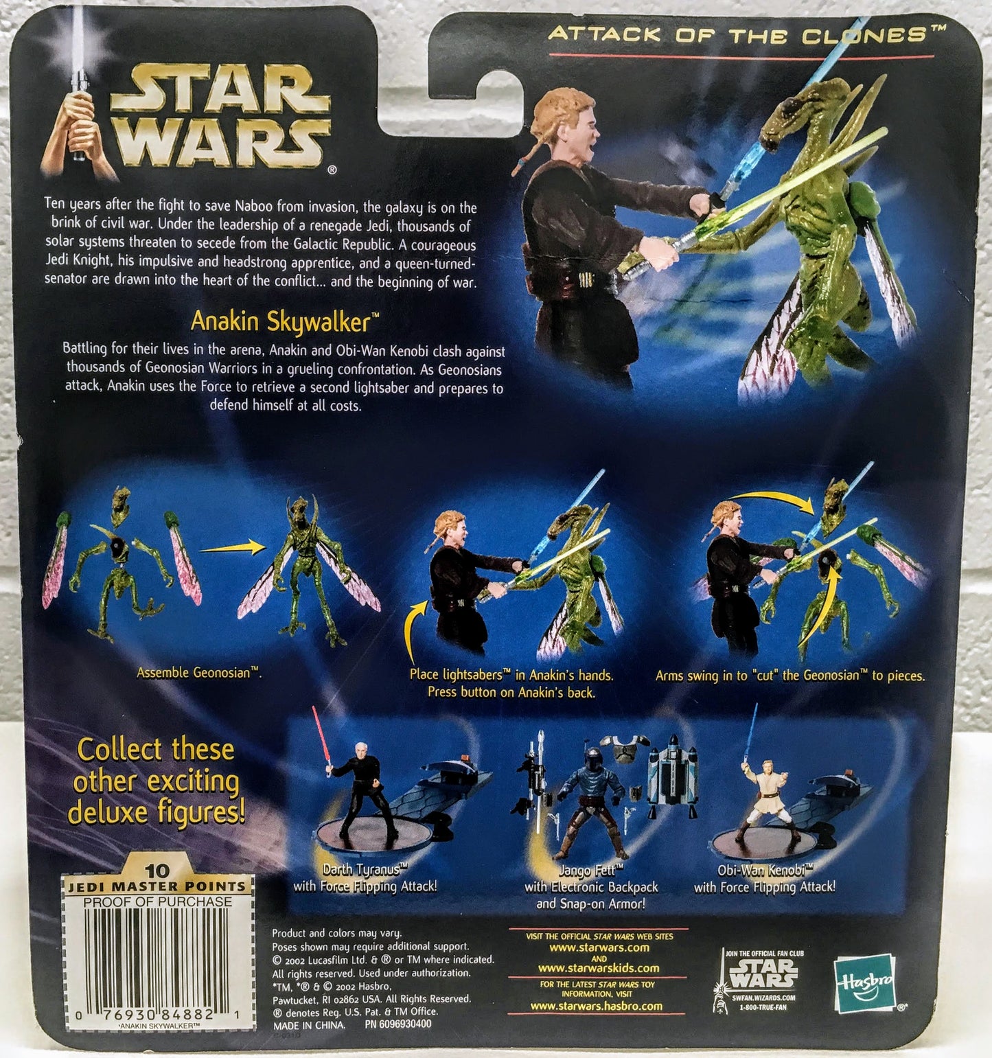 Attack of the Clones: Anakin Skywalker with Lightsaber Slashing Action